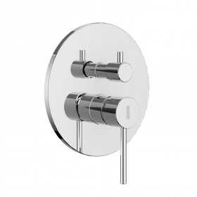 Miscelatore monocomando ad incasso doccia a parete 4 vie con deviatore a vitone sistema install box serie Jazz