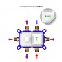 Miscelatore monocomando ad incasso doccia a parete 4 vie con deviatore a vitone sistema install box serie Jazz