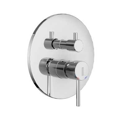 Miscelatore monocomando ad incasso doccia a parete 4 vie con deviatore a vitone sistema install box serie Jazz Decor