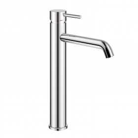 Miscelatore monocomando alto Jazz Art per lavabo in nickel spazzolato installazione rapida