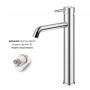 Miscelatore monocomando alto Jazz Art per lavabo in nickel spazzolato installazione rapida