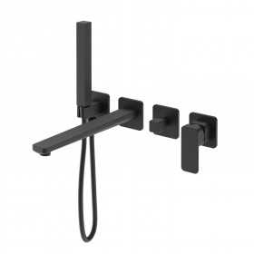 Set miscelatore monocomando vasca incasso a parete con doccetta serie Cross