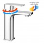 Miscelatore monocomando cm 25 per lavabo canna alta in ottone serie Cross con cartuccia da mm 35