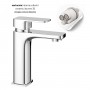 Miscelatore monocomando cm 25 per lavabo canna alta in ottone serie Cross con cartuccia da mm 35