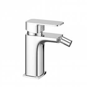 Miscelatore monocomando per bidet in ottone serie Cross con cartuccia da mm 35 piletta da 1.1/4 aeratore orientabile cromo lucid