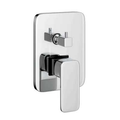 Miscelatore monocomando ad incasso doccia a parete 3 vie con deviatore a vitone sistema install box serie Cross