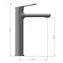 Rubinetto miscelatore canna alta per lavabo serie Atlantic in ottone nero opaco con piletta click clack