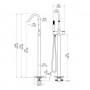 Dublino Gruppo Vasca a Pavimento Free Standing Ottone Finitura Oro lucido PVD