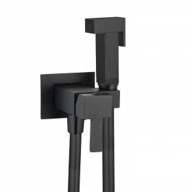 Idroscopino Alvin Mix WC bidet bagno quadro con rubinetto miscelatore nero opaco con Install Box