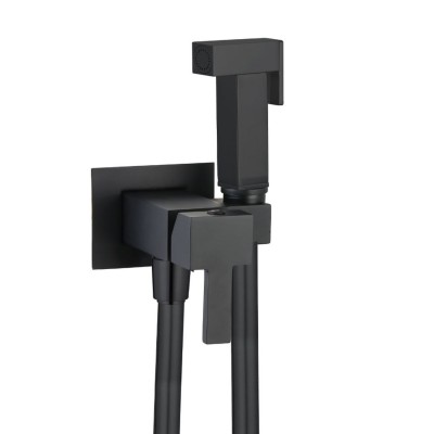 Idroscopino Alvin Mix WC bidet bagno quadro con rubinetto miscelatore nero opaco con Install Box