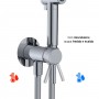 Idroscopino Ian Mix WC bidet bagno tondo con rubinetto miscelatore cromo lucido con Install Box