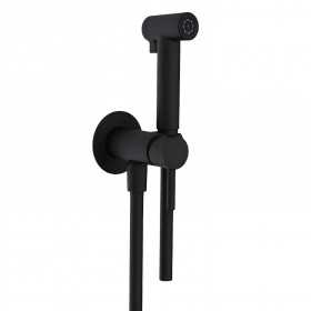 Idroscopino Ian Mix WC bidet bagno tondo con rubinetto miscelatore nero opaco con Install Box