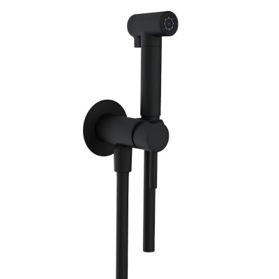 Idroscopino Ian Mix WC bidet bagno tondo con rubinetto miscelatore nero opaco con Install Box