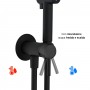 Idroscopino Ian Mix WC bidet bagno tondo con rubinetto miscelatore nero opaco con Install Box