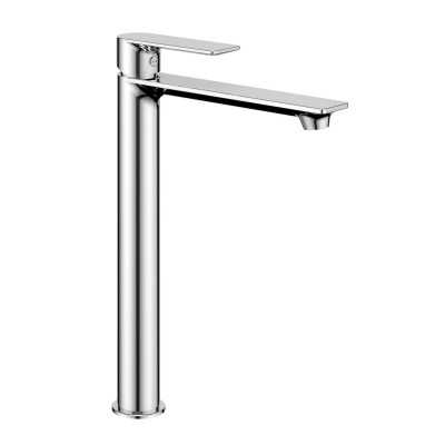 Miscelatore monocomando per lavabo canna alta in ottone serie SPRINT con cartuccia da mm 25 piletta da 1.1/4