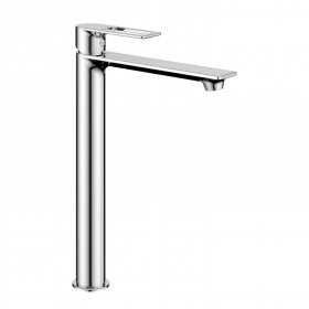 Miscelatore monocomando per lavabo canna alta in ottone serie Sprint Hole con cartuccia da mm 25 piletta da 1.1/4