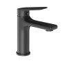 Miscelatore monocomando Atlantic per lavabo installazione in ottone con piletta click clack nero opaco