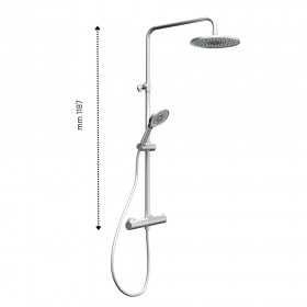 Colonna Doccia Attrezzata Atene struttura in ottone telescopica con e senza termostato