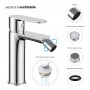 Miscelatore monocomando per bidet cromo lucido serie POP con piletta