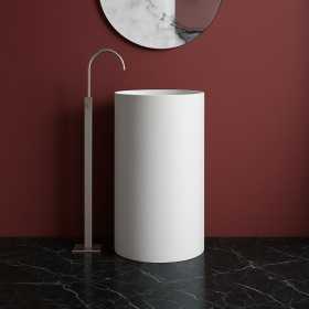 Lavabo Tondo Free Standing Isto in Art Stone Colore Bianco Opaco Lullaby 