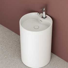 Lavabo Tondo Free Standing Isto One in Art Stone Colore Bianco Opaco Lullaby 