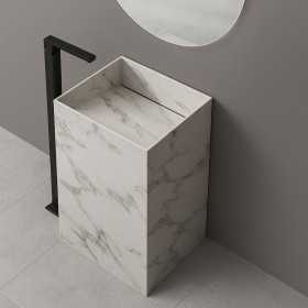 Lavabo Free Standing Lagoon in Art Stone Colore Bianco Venato Lullaby 