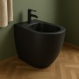 Bidet in Ceramica a Pavimento Colore Nero Opaco serie Bloom