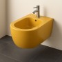 Bloom Bidet Ceramica Sospeso Scarico a Parete Miele Lucido