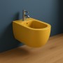 Bloom Bidet Ceramica Sospeso Scarico a Parete Miele Lucido