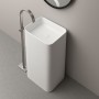 Lavabo Rettangolare Free Standing Hender Art Stone Plisse Bianco Opaco Lullaby