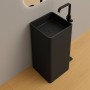 Lavabo Quadrato Free Standing Zuri in Art Stone Colore Nero Opaco Lullaby