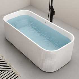 Vasca Free Standing Nonuu in Art Stone Plisse Colore Bianco Opaco Lullaby 