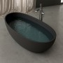 Vasca Free Standing Hulhule in Art Stone Colore Nero Opaco Lullaby