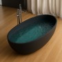 Vasca Free Standing Hulhule in Art Stone Colore Nero Opaco Lullaby