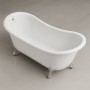 Vasca free Standing Creta in Acrilico Bianco Lucido con Piedini Cromo Lullaby 