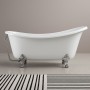 Vasca free Standing Creta in Acrilico Bianco Lucido con Piedini Cromo Lullaby 