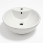 Nora Lavabo Appoggio Ceramica Tondo Bianco Lucido 46x46x17 cm 