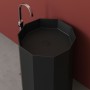 Lavabo Forma Decagonale Free Standing Howland in Art Stone Colore Nero Opaco Lullaby 