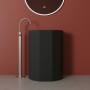 Lavabo Forma Decagonale Free Standing Howland in Art Stone Colore Nero Opaco Lullaby 