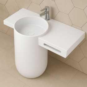 Consolle e Lavabo Free Standing Palmyra in Art Stone Colore Bianco Opaco Lullaby 