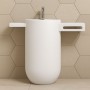 Consolle e Lavabo Free Standing Palmyra in Art Stone Colore Bianco Opaco Lullaby 
