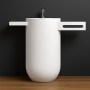 Consolle e Lavabo Free Standing Palmyra in Art Stone Colore Bianco Opaco Lullaby 