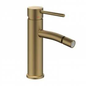 Miscelatore monocomando per bidet oro matt serie Jazz installazione rapida con piletta click clack