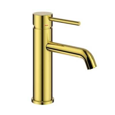 Miscelatore monocomando Jazz per lavabo in oro lucido installazione rapida