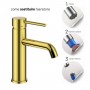 Miscelatore monocomando Jazz per lavabo in oro lucido installazione rapida