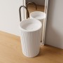 Lavabo tondo free standing Naridhoo bianco opaco plissè Lullaby