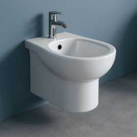 Duck Bidet Ceramica Sospeso Scarico a Parete Bianco Lucido