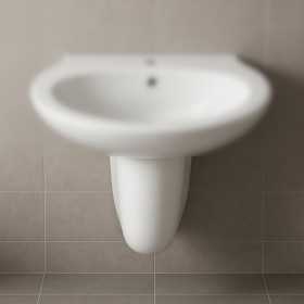 Duck Colonna Sospesa a Filo Parete Ceramica Bianco per Lavabo