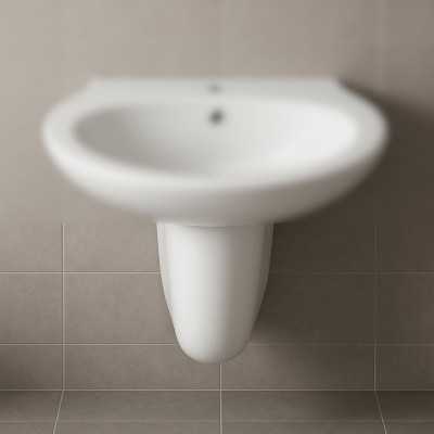 Duck Colonna Sospesa a Filo Parete Ceramica Bianco per Lavabo