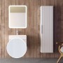 Colonna Elizabeth Con anta Reversibile Plissè Per Arredo Bagno cm 140x35x20